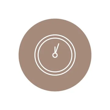 Vector illustration. Clock icon. Colored round icon on isolated on white Stock Illustration