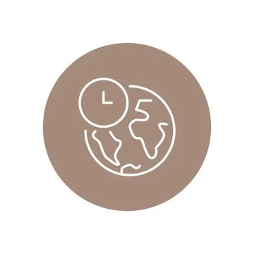 Vector illustration. Clock icon. Colored round icon on isolated on white ba.. Stock Illustration