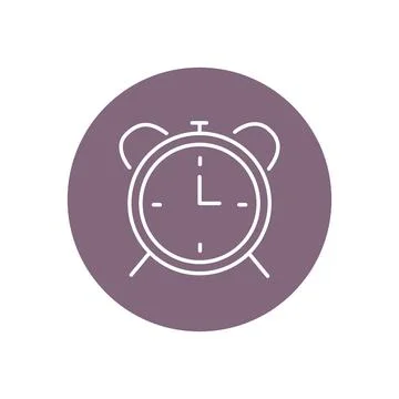 Vector illustration. Clock icon. Colored round icon on isolated on white ba.. Stock Illustration
