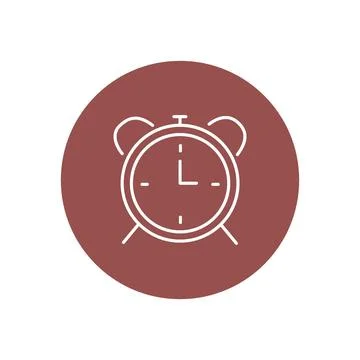 Vector illustration. Clock icon. Colored round icon on isolated on white ba.. Stock Illustration