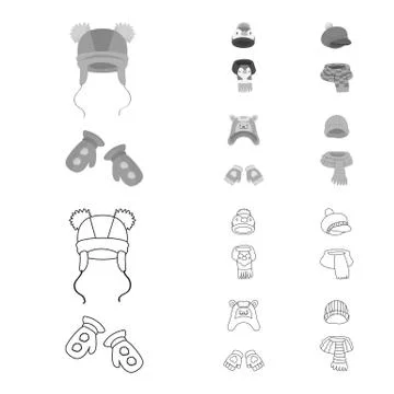 Vector illustration of clothes and texture sign. Collection of clothes and Stock Illustration