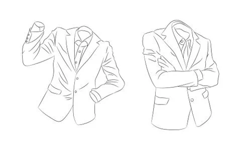 Vector illustration of clothes, line drawing, vector Stock Illustration
