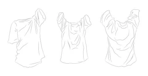 Vector illustration of clothes, line drawing, vector Stock Illustration