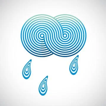 Vector illustration with cloud and drops. Stock Illustration