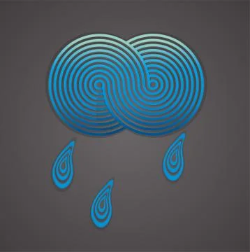 Vector illustration with cloud and drops. Stock Illustration