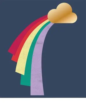 Vector illustration of cloud with rainbow Stock Illustration