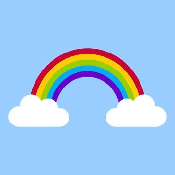 Vector illustration of clouds and rainbow Stock Illustration
