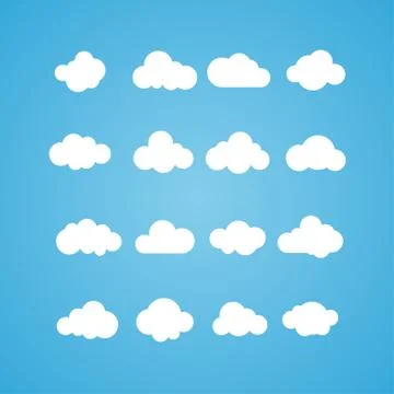 Vector illustration of clouds collection. Concept - computing web and app 库存插图