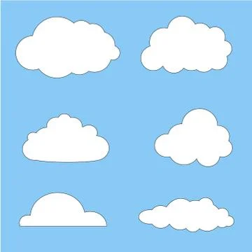 Vector illustration of clouds collection. 스톡 일러스트