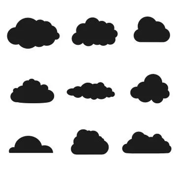 Vector illustration of clouds collection. Illustrazione stock
