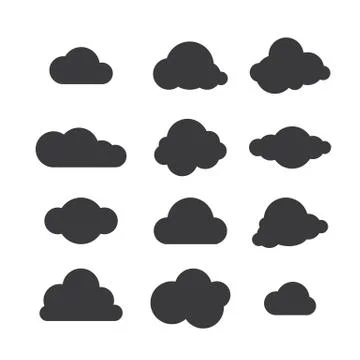 Vector illustration of clouds collection. Stock Illustration