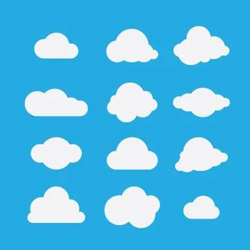 Vector illustration of clouds collection. Illustrazione stock