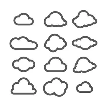 Vector illustration of clouds collection. Illustrazione stock