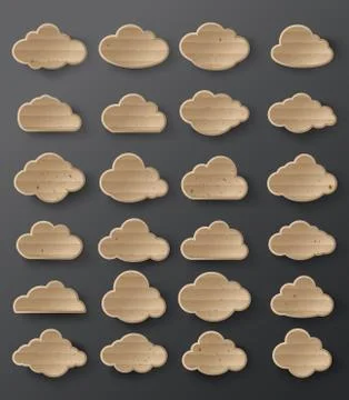 Vector illustration of clouds collection. Stock Illustration