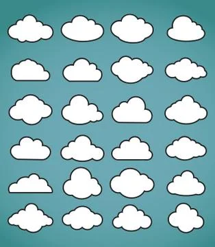 Vector illustration of clouds collection. Illustrazione stock