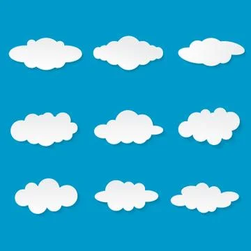 Vector illustration of clouds collection. Stock Illustration