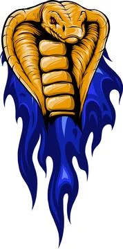 Vector illustration of cobra head with flames イラスト素材