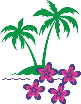 Vector illustration of coconut tree Stock Illustration