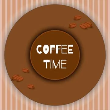 Vector Illustration with coffee beans. Decorative elements and background Stock Illustration