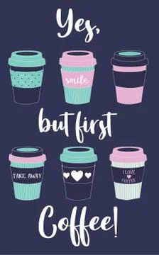 Vector illustration of coffee beverage cups Stock Illustration