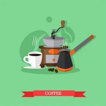 Vector illustration of coffee making set Stockillustratie