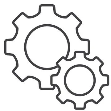 Vector illustration of Cog Settings icon. line flat Stock Illustration