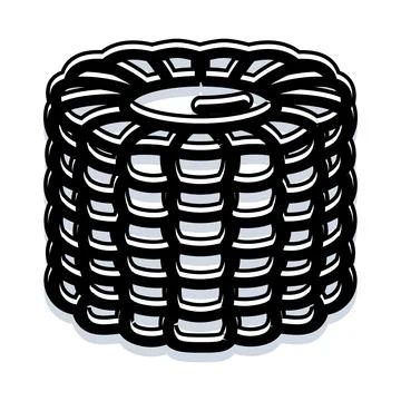 Vector illustration of coiled basket or rope icon Stock Illustration