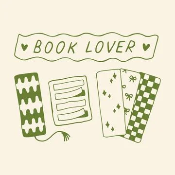 Vector illustration of a collection for a BOOK LOVER, featuring a decorative Stock Illustration
