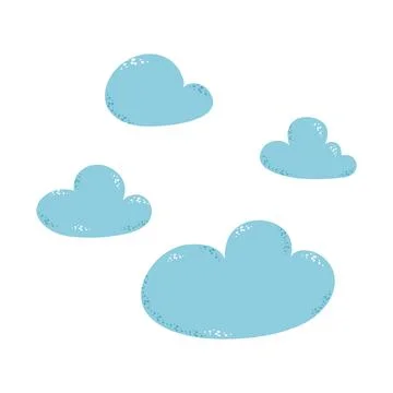 Vector illustration of collection of clouds on a white background Illustrazione stock