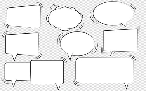 Vector illustration of a collection of comic style speech bubbles Stock Illustration