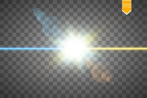 Vector illustration. Collision of two forces of blue and gold magical plasma Stock-Illustration