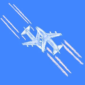 Vector illustration of a collision of two planes in the sky Stock Illustration