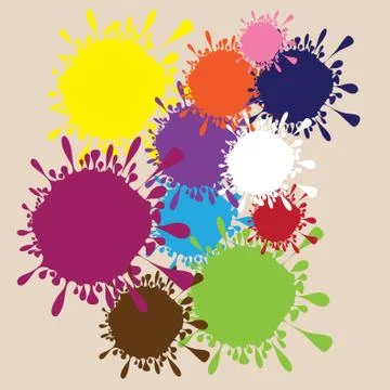Vector illustration of color blots. Stock Illustration