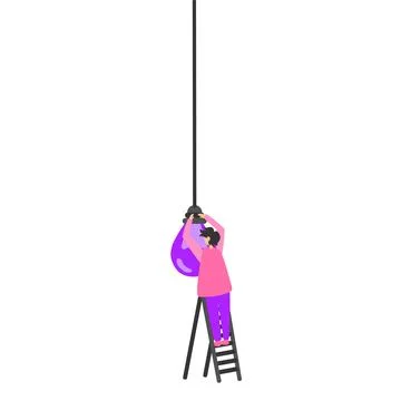 Vector illustration with color bulb on white background. Bright Colored Abstract Stock Illustration