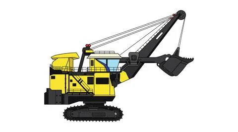 Vector illustration color children construction power shovel excavator cons.. 스톡 일러스트