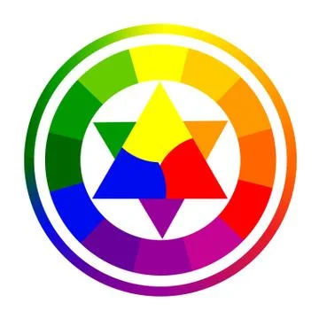 Vector illustration of color circle of twelve colors. Stock Illustration