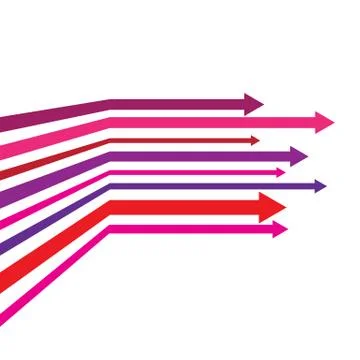Vector illustration with colored arrows on white background Stock Illustration
