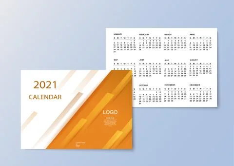 Vector illustration of a colored calendar with months for 2021. EPS 10. Stock Illustration