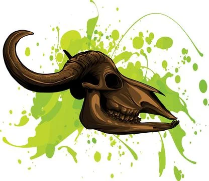 Vector illustration of colored cow skull design 库存插图