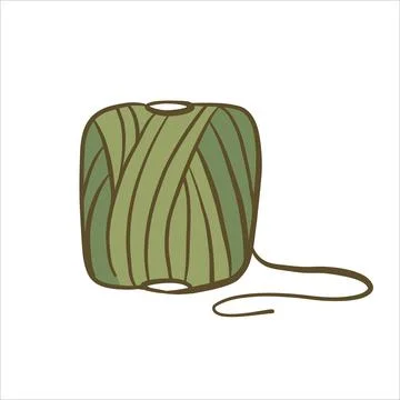 Vector illustration colored in doodle style skein yarn for knitting Illustrazione stock
