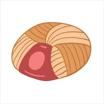 Vector illustration colored in doodle style skein yarn for knitting Illustrazione stock