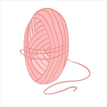 Vector illustration colored in doodle style. Yarn for knitting Illustrazione stock