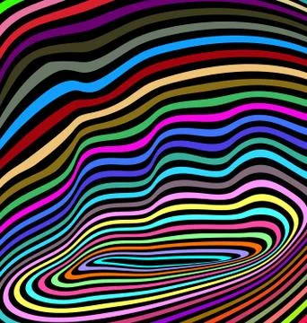 Vector illustration colored image abstract circles and waves Stock Illustration