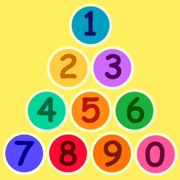Vector illustration of colored numbers icons on background Stock Illustration