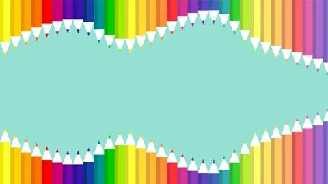 Vector illustration. Colored pencils with space for your text. Wave pencils. Stock Illustration