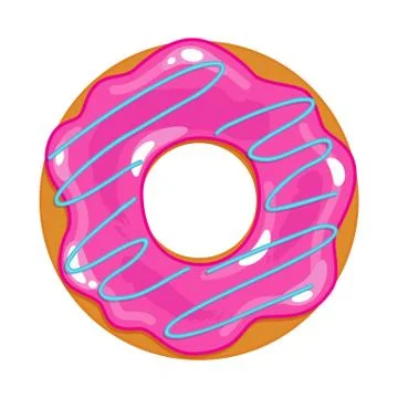 Vector illustration of colored realistic donut on white background Stock Illustration