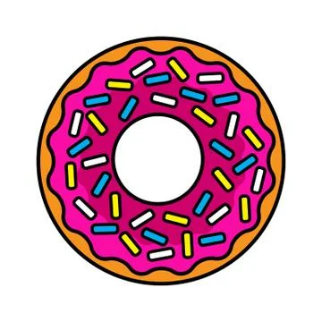 Vector illustration of colored realistic donut on white background Stock Illustration