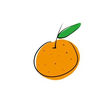 Vector illustration. Colored Tangerine highlighted on a white background Stock Illustration