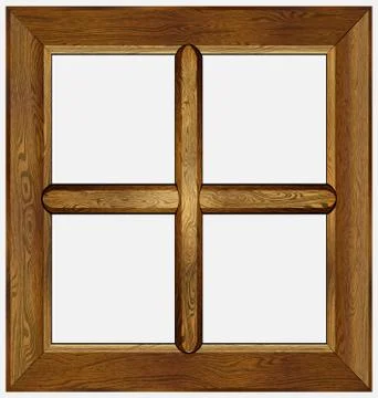 Vector illustration colored woogen frame window Stock Illustration