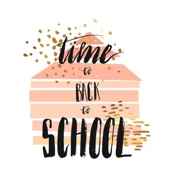Vector illustration of colorful back to school quote Stock Illustration